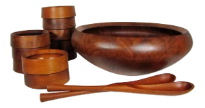 Jens Harald Quistgaard for Dansk Denmark Teak Wood Service for 10 Salad Bowls - 13 Piece Set