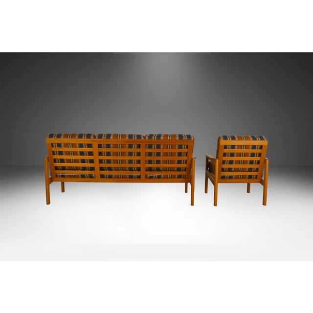 An exceptional mid-century modern Scandinavian seating group from the 1970s, showcasing classic Danish design principles....