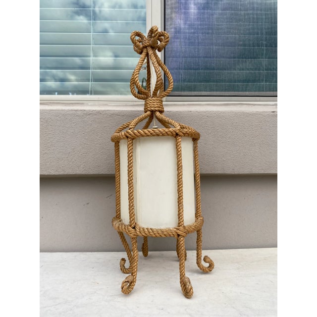 Mid-Century Modern Mid-Century Rope Pendant Adrien Audoux & Frida Minet For Sale - Image 3 of 6