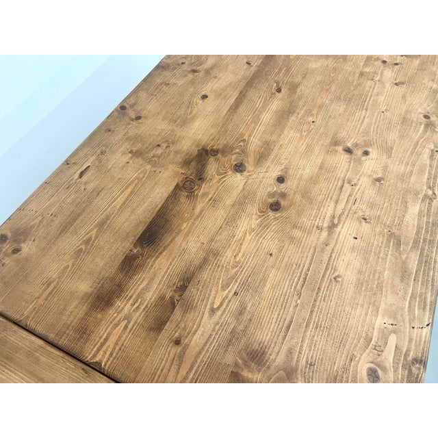Brown Pine Farm Dining Table, 1970s For Sale - Image 8 of 18