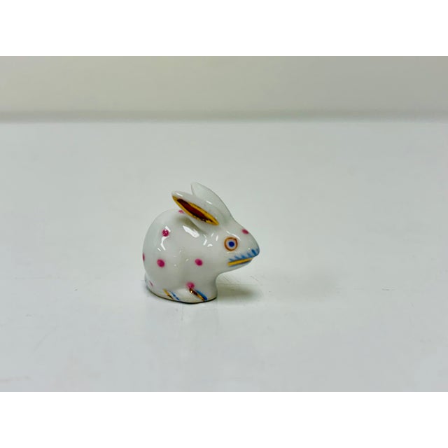 Herend Herend Miniature Polka Dot Porcelain Rabbits - Set of 4 For Sale - Image 4 of 8