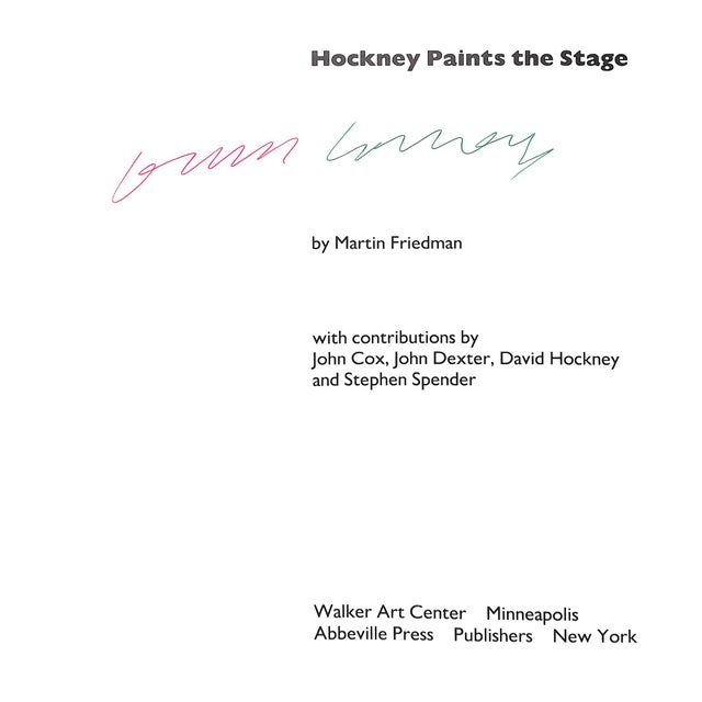 SIGNED by the artist FRIEDMAN, Martin [227] pp. Abbeville Press 1980 10 5/8" x 10 5/8" David Hockney OM CH RA (1937-2026)...