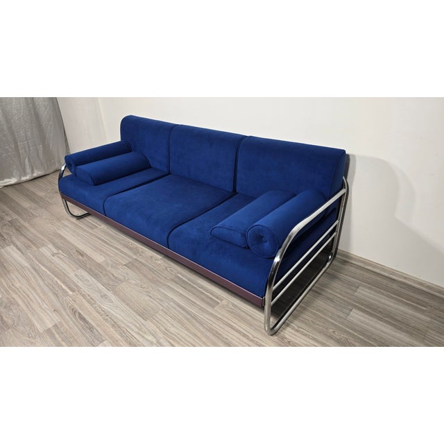 Bauhaus Chrome Sofa by Robert Slezák for Slezák Factories, 1930s For Sale - Image 4 of 16