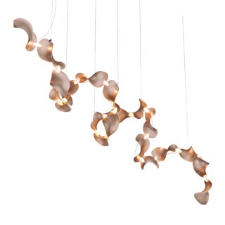 Dune 20 Spiral Chandelier with Shades in Copper Metallic Tone by Daniel Becker for Moss Objects For Sale