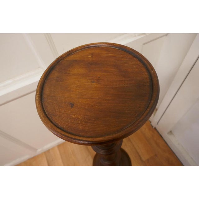 Antique Pedestal Torchere in Carved Mahogany For Sale - Image 6 of 8