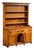 Antique Pine Step-Back Cupboard With Plate Rack For Sale
