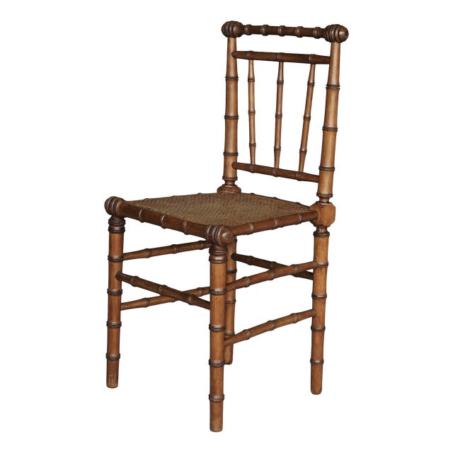 Antique American Faux Bamboo Side Chair, 1880s For Sale