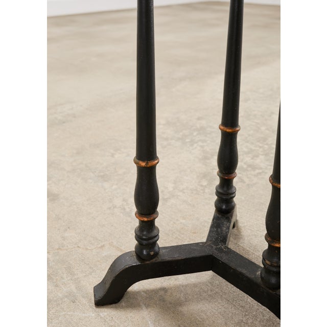 20th C. English Chinoiserie Ebonized Gilt Tripod Drinks Table For Sale - Image 16 of 17