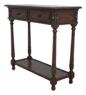 Theodore Alexander Mahogany 2 Tier 2 Drawer Console Table