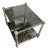 1980s Mid-Century Modern Chrome & Brass Tiered Glass End Table For Sale