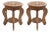 Victorian Style Fretwork Carved 18" Round Solid Wood End Tables - Set of 2 For Sale