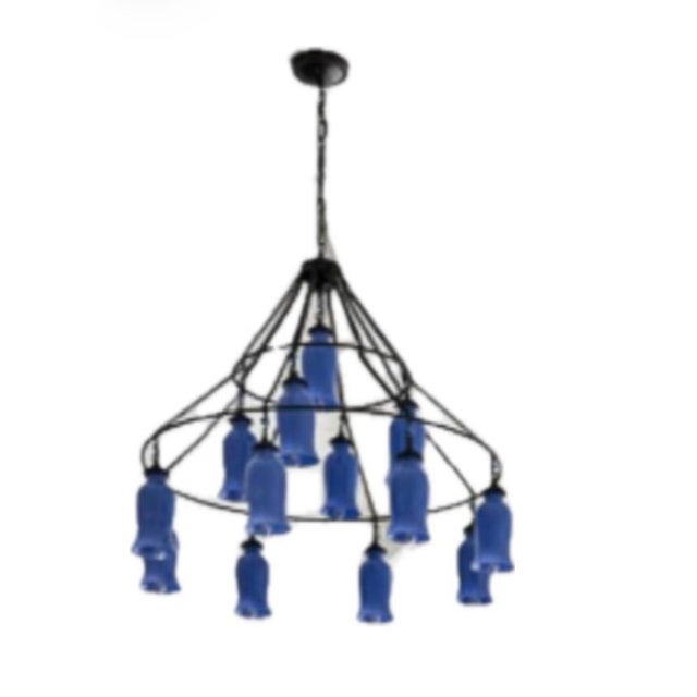 Modern Three-Tier Egyptian Teardrop Chandelier For Sale - Image 3 of 3