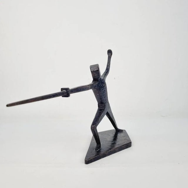 Painted Metal Fencer Figure, 1960s For Sale - Image 9 of 13