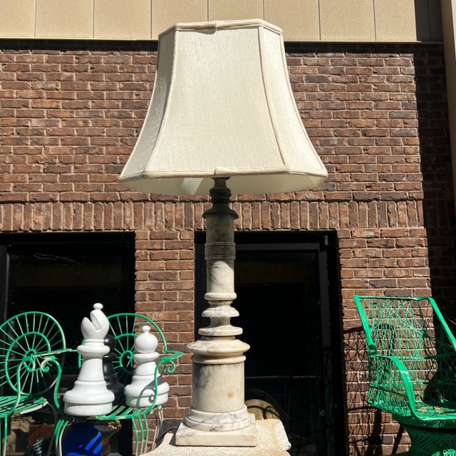 1940s White Marble Lamp For Sale In Atlanta - Image 6 of 7