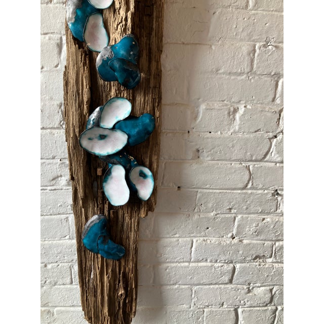 Coastal Enameled Oyster Shell Wall Sculpture For Sale - Image 3 of 5