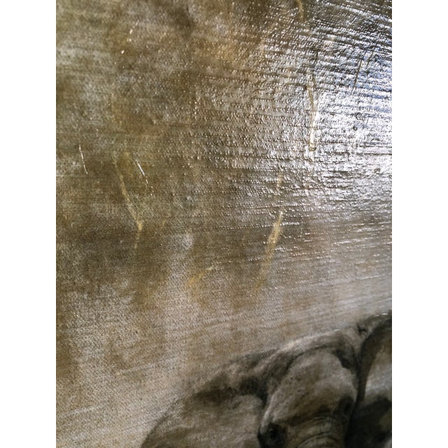 Mid-Century Modern David Shepherd “Elephants at Amboseli” Gel Embellished Print 1962 Framed and Matted For Sale - Image 3 of 10