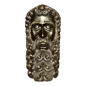 Vintage Hand Carved Wood Mexican Barbón Dance Mask