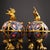 Chinese Pair of Chinese Cloisonné Incense Burners | Gilt Bronze Lion & Brocade Ball Motif For Sale - Image 3 of 9