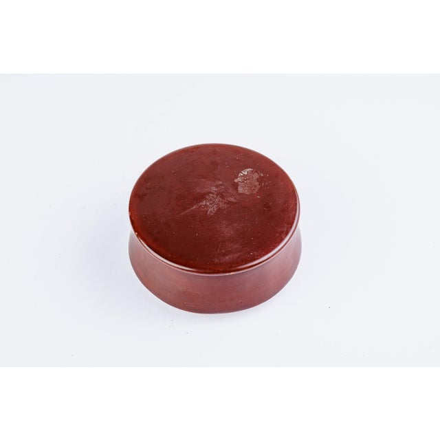 Asian Antique Antique Chinese Red Lacquer Round Box, Gilt Goldfish and Pine Motif, Early 1900's For Sale - Image 3 of 4