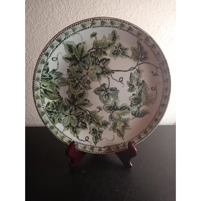 Ceramic Vintage Ivy Embossed Ceramic Decorative Plate For Sale - Image 7 of 7