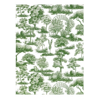 The House of Scalamandré Garden Toile Wallpaper, Forest For Sale