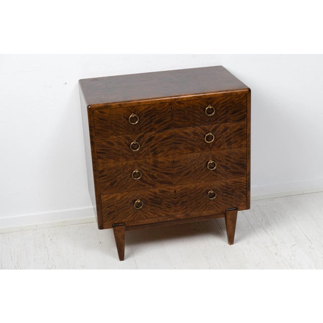 Swedish Art Deco Stained Birch Chest of Drawers, 1920s For Sale - Image 6 of 10