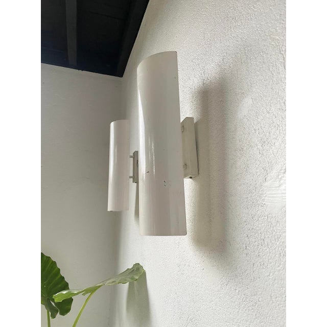 White Lacquered Metal Wall Lights by Parscot, 1980s, Set of 2 For Sale - Image 17 of 18