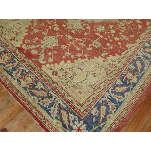 Textile Early 20th Century Antique Oushak Rug 9' x 12' For Sale - Image 7 of 10