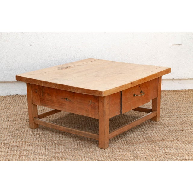 1800's English Sycamore Coffee Table W/ 1 Drawer For Sale - Image 9 of 11