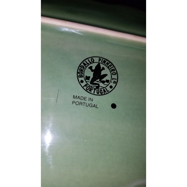 English Vintage Bordallo Pinheiro Geranium Leaf Serving Platter For Sale - Image 3 of 4