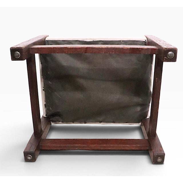 Early 20th Century Mission Oak Arts and Crafts Period Stool Ottoman Footrest Bench in the Style of Stickley For Sale - Image 12 of 12