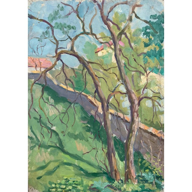 Original Impressionism Oil Painting: Spring Landscape, Ukrainian Artist (1961) 38-27 For Sale