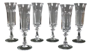 Vintage French Crystal Champagne Flutes from Baccarat, 1960s, Set of 6