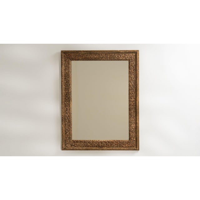 1900 - 1909 1900-1909 France Antique Gold Carved Giltwood Mirror For Sale - Image 5 of 10