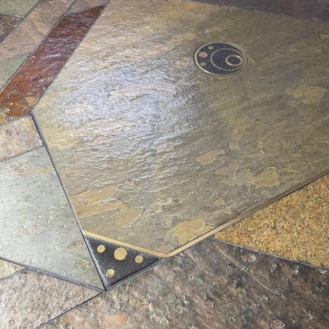 Brutalist Coffee Table in Stone, Copper & Brass by Paul Kingma, 1970s For Sale - Image 5 of 18