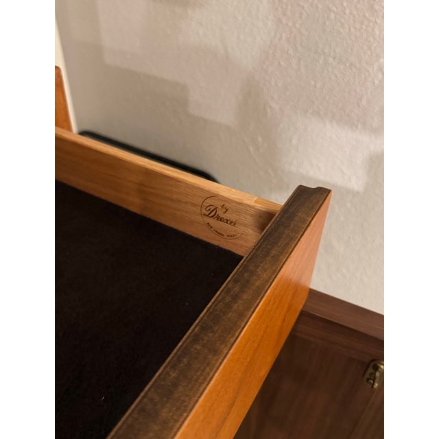 1960s A Beautiful Mid Century Modern Walnut and Cane Hutch Designed by Kipp Stewart for Drexels “Declaration” Line, Circa 1960s For Sale - Image 5 of 12