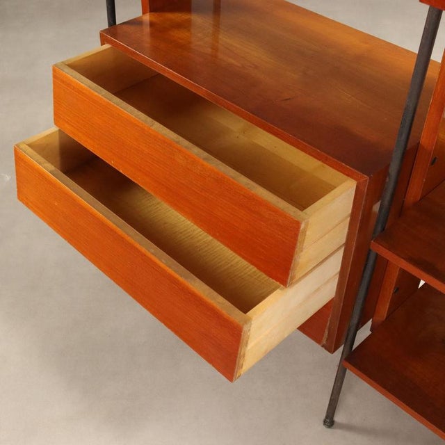 Brown Mid-Century Teak Veneer Bookshelf, 1960s For Sale - Image 8 of 15