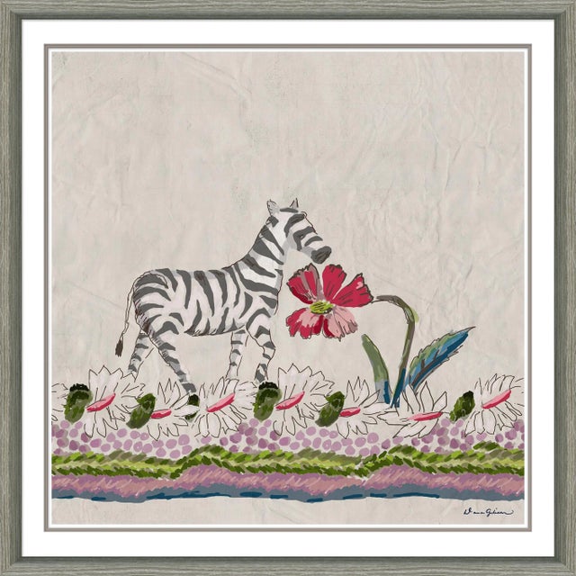 Botany with Zebra By Dana Gibson, Framed Art Print For Sale