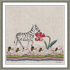 Botany with Zebra By Dana Gibson, Framed Art Print
