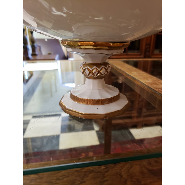 Meissen White & Gold Compote With Stand Chairish