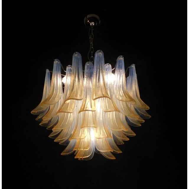 Chandelier with Opal Tulip Murano Glass, 1972 For Sale - Image 12 of 12