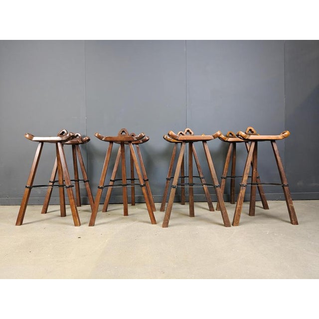 Mid-Century Brutalist Bar Stools, 1960s, Set of 8 For Sale - Image 12 of 15
