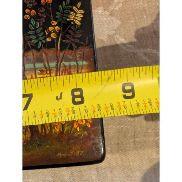 Vintage Fedoskino Lacquer Box: 'The Young Cowherd' by Artist v.b. Morozov (1985) For Sale - Image 4 of 13