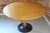 Elegant mid-century modern round dining table produced by Drevotvar in the former Czechoslovakia during the 1960s-70s. A...