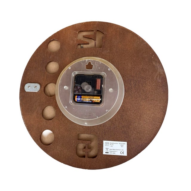 Large Wooden Wall Clock, Mebus, Germany, 1990s. For Sale - Image 6 of 9