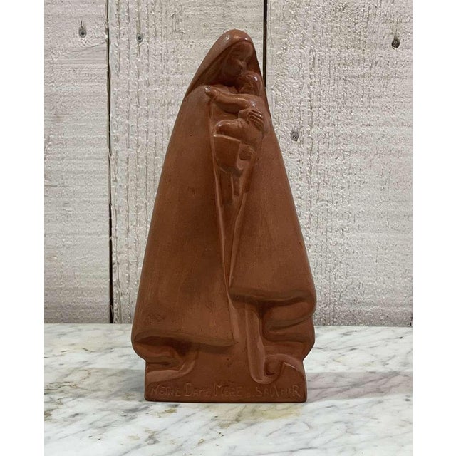 20th Century Terracotta Notre Dame du Sauveur Virgin and Child from Rey For Sale - Image 9 of 9
