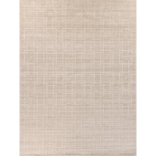 Exquisite Rugs Devonshire Handmade Bamboo Silk & Cotton Beige Rug-12'X15' For Sale
