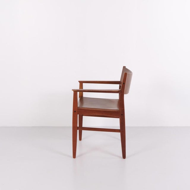 Vintage Danish Armchair in Teak and Brown Leather, 1960s For Sale - Image 10 of 11