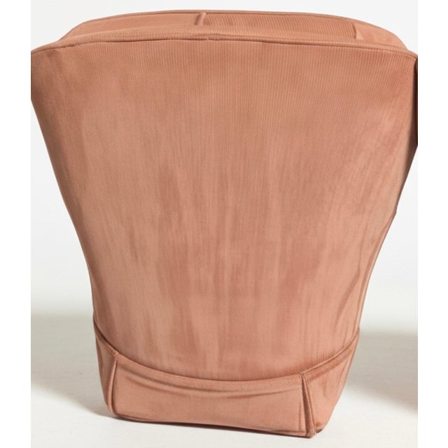 1960s Drexel Traditional Classics Tufted Pink Corduroy Swivel Rocker Accent Chair For Sale In Denver - Image 6 of 8