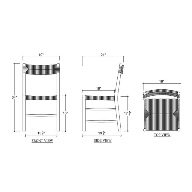 Rustic Rush Seat Dining Chair in Dark Wood For Sale - Image 11 of 11